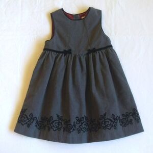 vintage gymboree fancy winter dress with velvet floral details 3T toddler girls